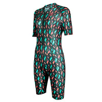 Women's Elite Sleeved Triathlon Suit Short Sleeve Trisuit SpeedSuit Skinsuit Swim-Bike-Run 1009