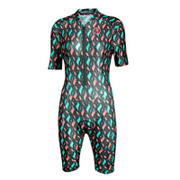 Women's Elite Sleeved Triathlon Suit Short Sleeve Trisuit SpeedSuit Skinsuit Swim-Bike-Run 1009