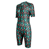 Women's Elite Sleeved Triathlon Suit Short Sleeve Trisuit SpeedSuit Skinsuit Swim-Bike-Run 1009