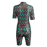 Women's Elite Sleeved Triathlon Suit Short Sleeve Trisuit SpeedSuit Skinsuit Swim-Bike-Run 1009