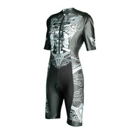 Women's Triathlon Suit One-Piece Sleeve Compression Quick Dry Tri Suits for Running Cycling Swimming 1013