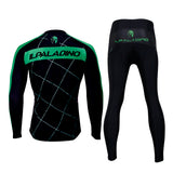 Men's Long-sleeve Black Cycling Jersey with Green-strip  Suit Spring Fall/Autumn NO.765 -  Cycling Apparel, Cycling Accessories | BestForCycling.com 