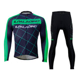 Men's Long-sleeve Black Cycling Jersey with Green-strip  Suit Spring Fall/Autumn NO.765 -  Cycling Apparel, Cycling Accessories | BestForCycling.com 