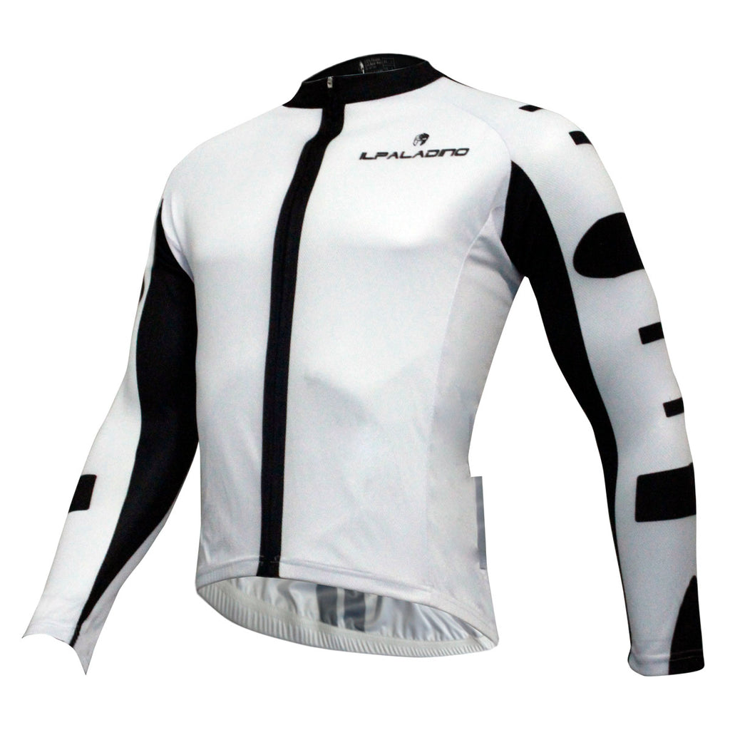 ILPALADINO Men's Breathable Long-sleeve White Cycling Jersey with Black-strip Outdoor Leisure Sport Biking Shirt Spring Fall/Autumn Bicycle Sportswear Clothing NO.773 -  Cycling Apparel, Cycling Accessories | BestForCycling.com 