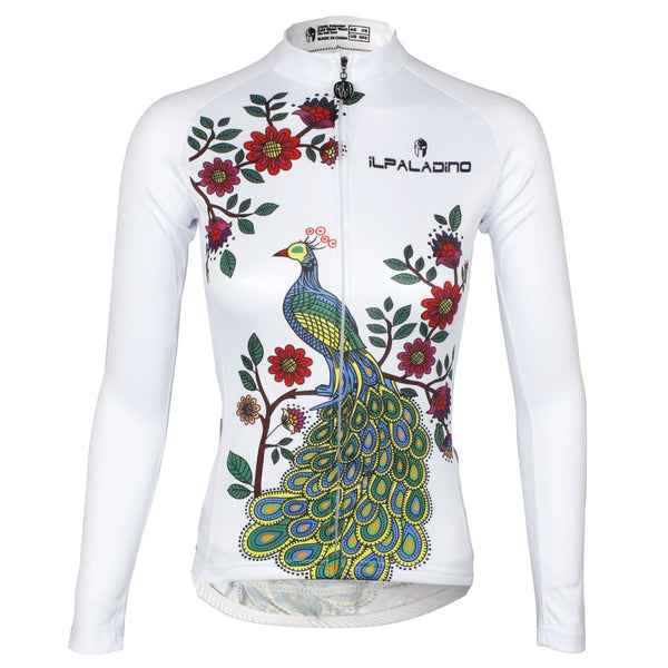 ILPALADINO Peacock & Flower Women's  Long Sleeves Cycling Jersey Apparel Outdoor Sports Gear Leisure Biking T-shirt NO.734 -  Cycling Apparel, Cycling Accessories | BestForCycling.com 