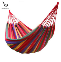 One/Two Person Large Outdoor Striped Canvas Hammock - Camping Travel Beach Backyard Garden Holiday Leisure Swing Tree Bed Safe Anti-tear with 2 Straps and Carry Bag Blue/Red -  Cycling Apparel, Cycling Accessories | BestForCycling.com 