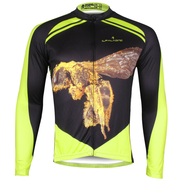 ILPALADINO Honey Bee Men's Long Black and Yellow Sleeves Cycling Jerseys Suit Winter Exercise Bicycling Pro Cycle Clothing Racing Apparel Outdoor Sports Leisure Biking (Velvet) NO.737 -  Cycling Apparel, Cycling Accessories | BestForCycling.com 