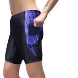 Blue Diagonals Black Womans Shorts UPF 50+ Spandex Yoga Tight Running Riding Gear Summer Fitness Wear Sports Clothes Hiking Courtgame Apparel Quick dry Breathable -With Pocket Design NO. 863 -  Cycling Apparel, Cycling Accessories | BestForCycling.com 