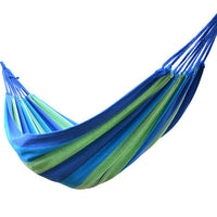 One/Two Person Large Outdoor Striped Canvas Hammock - Camping Travel Beach Backyard Garden Holiday Leisure Swing Tree Bed Safe Anti-tear with 2 Straps and Carry Bag Blue/Red -  Cycling Apparel, Cycling Accessories | BestForCycling.com 