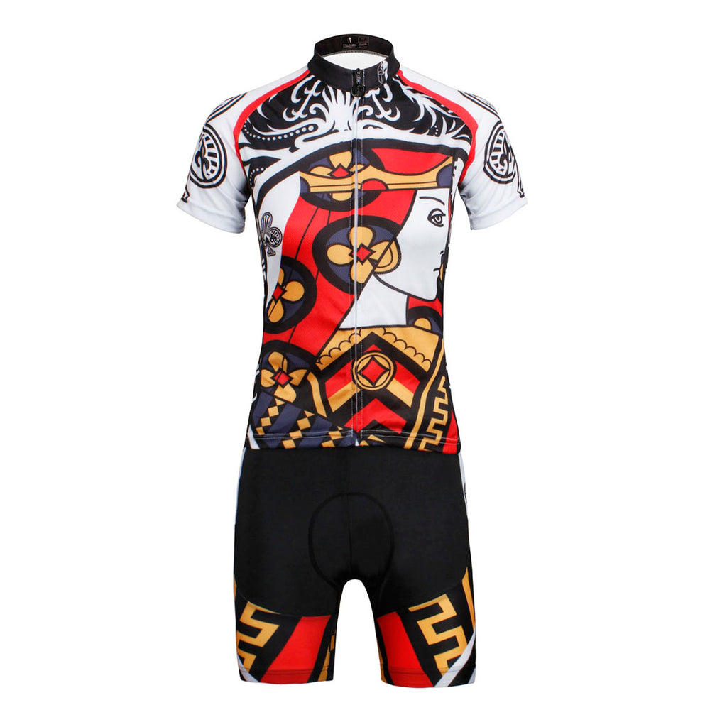 ILPALADINO Playing Cards Poker Face Clubs Queen Women's Long Sleeves Cycling Suit Jerseys Bike Shirt Outdoor Sports Gear Leisure Biking T-shirt Sports Clothes Face Cards Court Cards NO.640 -  Cycling Apparel, Cycling Accessories | BestForCycling.com 