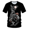 4-20 Years Kids 3D Skull T-shirt Boys Girls Motorcycle Skeleton Gothic Vintage Rock Death Fire Punk T shirt Children Tshirt Tops
