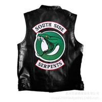 Motorcycle Jacket 2021 New Fashion Sons Of Anarchy Embroidery Leather Rock Punk Vest Cosplay Costume Black Color Motorcycle Sleeveless Jacket