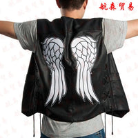 Motorcycle Jacket 2021 New Fashion Sons Of Anarchy Embroidery Leather Rock Punk Vest Cosplay Costume Black Color Motorcycle Sleeveless Jacket