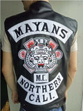 Motorcycle Jacket 2021 New Fashion Sons Of Anarchy Embroidery Leather Rock Punk Vest Cosplay Costume Black Color Motorcycle Sleeveless Jacket