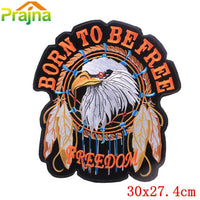 Motorcycle Jacket Big Motorcycle Patch Iron On Embroidered Biker Patches Stripes For Clothes Jacket Ironing Patch Rock Skull Patch Applique
