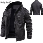 Motorcycle JacketLeather Man Jackets Men Jacket Male Coats Winter Warm Cool Moto Motorcycle Outerwears European size Dropshipping
