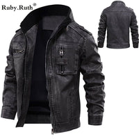 Motorcycle JacketLeather Man Jackets Men Jacket Male Coats Winter Warm Cool Moto Motorcycle Outerwears European size Dropshipping