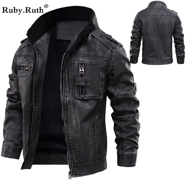 Motorcycle JacketLeather Man Jackets Men Jacket Male Coats Winter Warm Cool Moto Motorcycle Outerwears European size Dropshipping