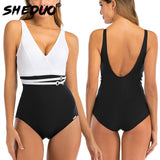 Swimwear One-piece Swimwear for Women Mermaid Print Backless Swimsuit Monokini Sexy Bathing Suit Deep V Beach Swimming Suit New arrival