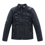 Motorcycle Jacket New 2021 Boys Leather Jacket Stand Collar Motorcycle Style PU Leather Jackets Kids Casual Jackets Boys Outdoor Coat Clothes