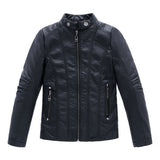 Motorcycle Jacket New 2021 Boys Leather Jacket Stand Collar Motorcycle Style PU Leather Jackets Kids Casual Jackets Boys Outdoor Coat Clothes