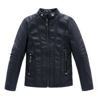 Motorcycle Jacket New 2021 Boys Leather Jacket Stand Collar Motorcycle Style PU Leather Jackets Kids Casual Jackets Boys Outdoor Coat Clothes