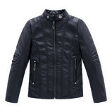 Motorcycle Jacket New 2021 Boys Leather Jacket Stand Collar Motorcycle Style PU Leather Jackets Kids Casual Jackets Boys Outdoor Coat Clothes