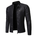 Men Autumn Winter Motorcycle Men's Coat Stand Collar Versatile Personality Men Wash Leather Clothes
