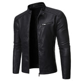 Men Autumn Winter Motorcycle Men's Coat Stand Collar Versatile Personality Men Wash Leather Clothes