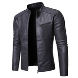 Men Autumn Winter Motorcycle Men's Coat Stand Collar Versatile Personality Men Wash Leather Clothes