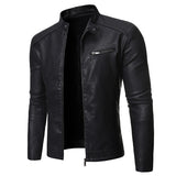 Men Autumn Winter Motorcycle Men's Coat Stand Collar Versatile Personality Men Wash Leather Clothes