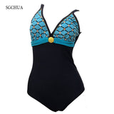 Swimwear Women Leopard Swimwear One Piece Plus Size 5XL Women's Swimsuits Mermaid Backless Beach Bathing Suit Big Chest Bather Bodysuit