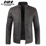 Motorcycle Jacket Men Leather Jacket Spring Men's Casual Stand collar Motorcycle PU Leather Jacket Coat Outerwear Male clothes jaqueta de couro