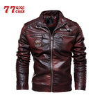 Motorcycle Jacket Leather Jacket Men Winter fleece Motorcycle PU Leahter jacket Male  Stand Collar Casual Windbreaker ropa de hombre Slim Coat