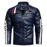 Motorcycle Jacket 2022 Men Fashion New Biker Leather Jacket Male Embroidery Bomber Coat Winter Fleece Pu Overcoat