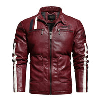 Motorcycle Jacket 2022 Men Fashion New Biker Leather Jacket Male Embroidery Bomber Coat Winter Fleece Pu Overcoat