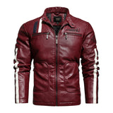 Motorcycle Jacket 2022 Men Fashion New Biker Leather Jacket Male Embroidery Bomber Coat Winter Fleece Pu Overcoat