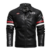 Motorcycle Jacket 2022 Men Fashion New Biker Leather Jacket Male Embroidery Bomber Coat Winter Fleece Pu Overcoat