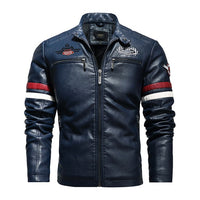 Motorcycle Jacket 2022 Men Fashion New Biker Leather Jacket Male Embroidery Bomber Coat Winter Fleece Pu Overcoat