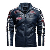 Motorcycle Jacket 2022 Men Fashion New Biker Leather Jacket Male Embroidery Bomber Coat Winter Fleece Pu Overcoat