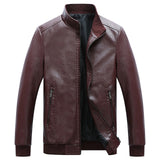 Motorcycle Jacket 2022 Men Fashion New Biker Leather Jacket Male Embroidery Bomber Coat Winter Fleece Pu Overcoat