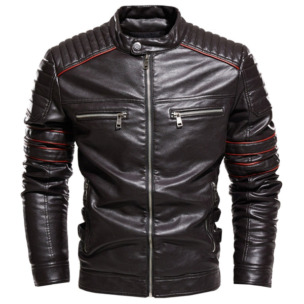 Motorcycle Jacket Men Jacket Coffee Leather Jacket Men Motorcycle Jacket Fashion Streetwear Biker Coat Slim Fit Autumn Winter Coat Men Fur Lined