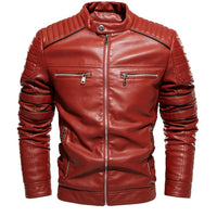 Motorcycle Jacket Men Jacket Coffee Leather Jacket Men Motorcycle Jacket Fashion Streetwear Biker Coat Slim Fit Autumn Winter Coat Men Fur Lined