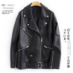 Motorcycle Jacket Black faux leather biker jacket women drop shoulder long sleeve zipper Plus size motorcycle jacket 5xl 6xl Women clothes