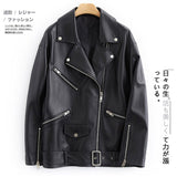 Motorcycle Jacket Black faux leather biker jacket women drop shoulder long sleeve zipper Plus size motorcycle jacket 5xl 6xl Women clothes