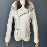 Moto Clothing Set Women 2020 Fashion Real Sheepskin Coat Rivet Motorcycle Biker Jacket Female Sheep Leather Coat