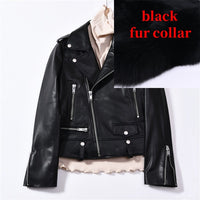 Moto Clothing Set Women 2020 Fashion Real Sheepskin Coat Rivet Motorcycle Biker Jacket Female Sheep Leather Coat