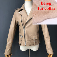 Moto Clothing Set Women 2020 Fashion Real Sheepskin Coat Rivet Motorcycle Biker Jacket Female Sheep Leather Coat