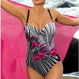Sexy Slim Fit One-Piece Large Swimsuits Closed Plus Size Swimwear Push Up Body Bathing Suits Pool Beachwear Women Swimming Suit