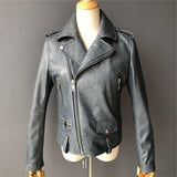 Moto Clothing Set Women 2020 Fashion Real Sheepskin Coat Rivet Motorcycle Biker Jacket Female Sheep Leather Coat